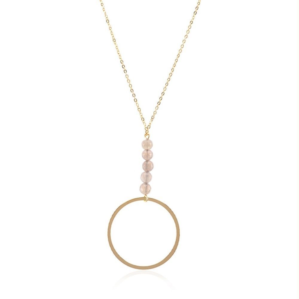 Sara Blaine/eSBe Minimalist Circle Agate Necklace